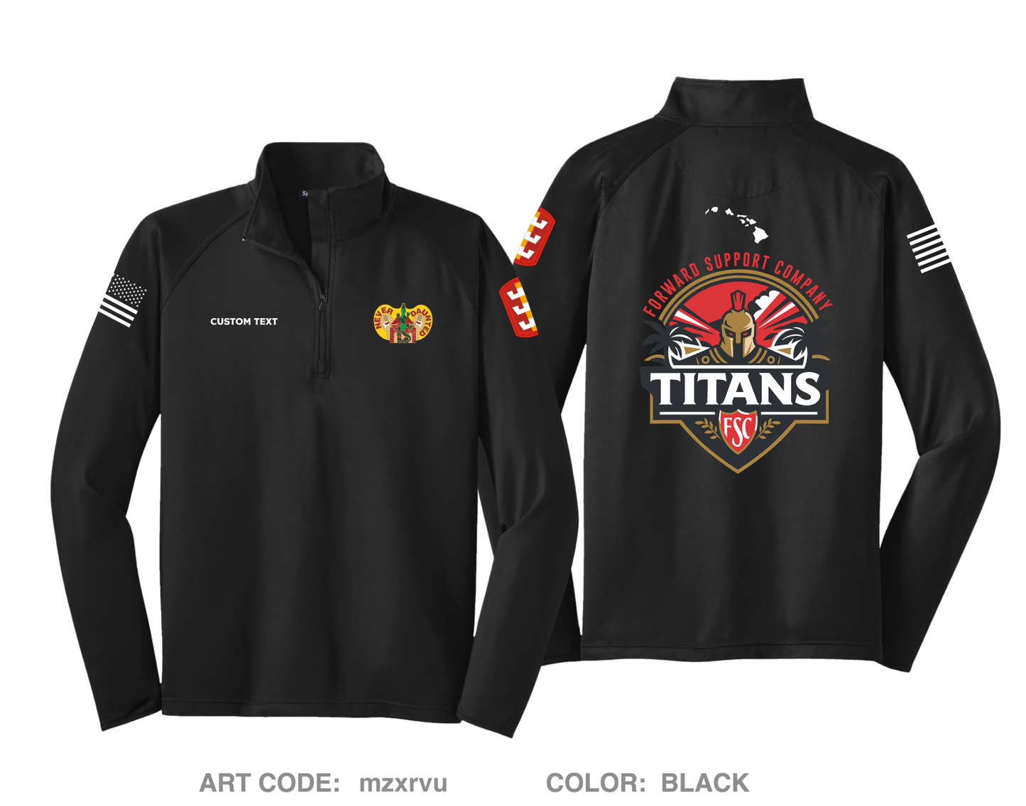 CUSTOM Forward Support Company Hi-Tech Performance Quarter-Zip Fleece Jacket - mzxrvu