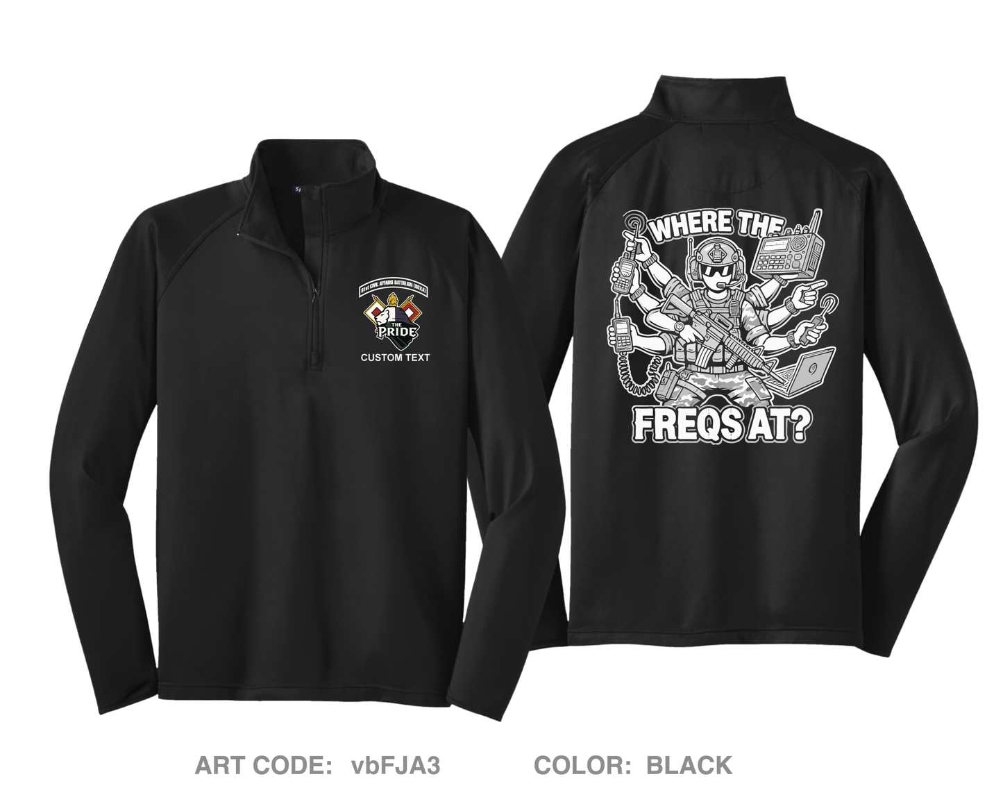 CUSTOM 91st Civil Affairs Battalion Hi-Tech Performance Quarter-Zip Fleece Jacket - vbFJA3