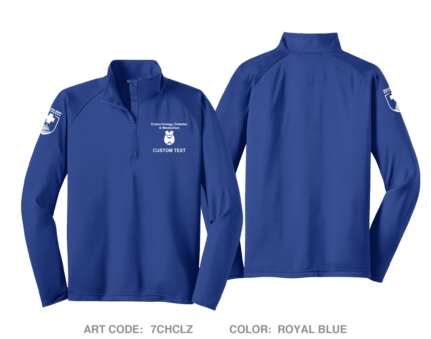 CUSTOM Walter Reed National Military Medical Center Endocrinology Hi-Tech Performance Quarter-Zip Fleece Jacket - 7CHCLZ