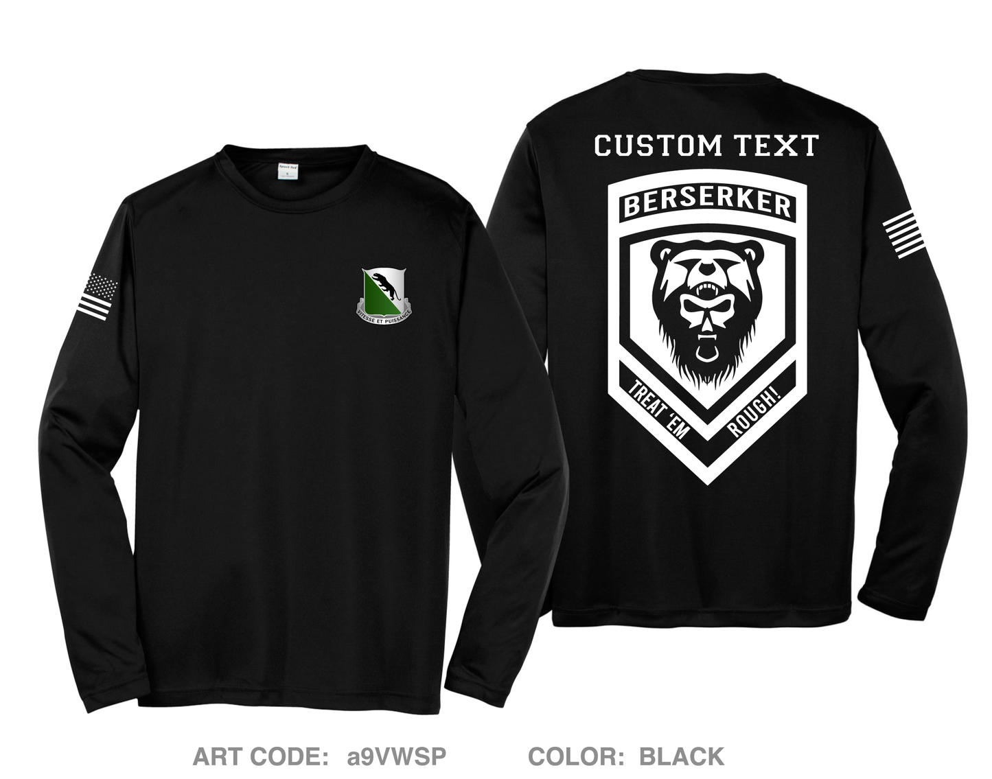 CUSTOM Berserker 3-69AR Hi-Tech Performance Unisex LS Tee - a9VWSP
