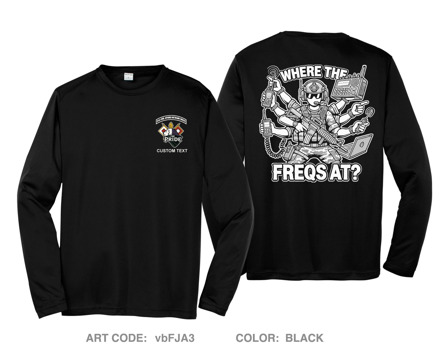 CUSTOM 91st Civil Affairs Battalion Hi-Tech Performance Unisex LS Tee - vbFJA3