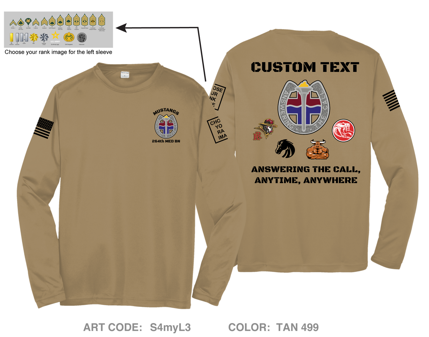 CUSTOM 264th Medical Battalion Hi-Tech Performance Unisex LS Tee - S4myL3
