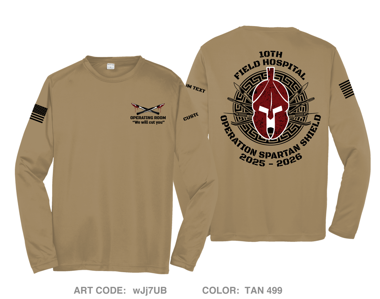 CUSTOM 10th Field Hospital Hi-Tech Performance Unisex LS Tee - wJj7UB