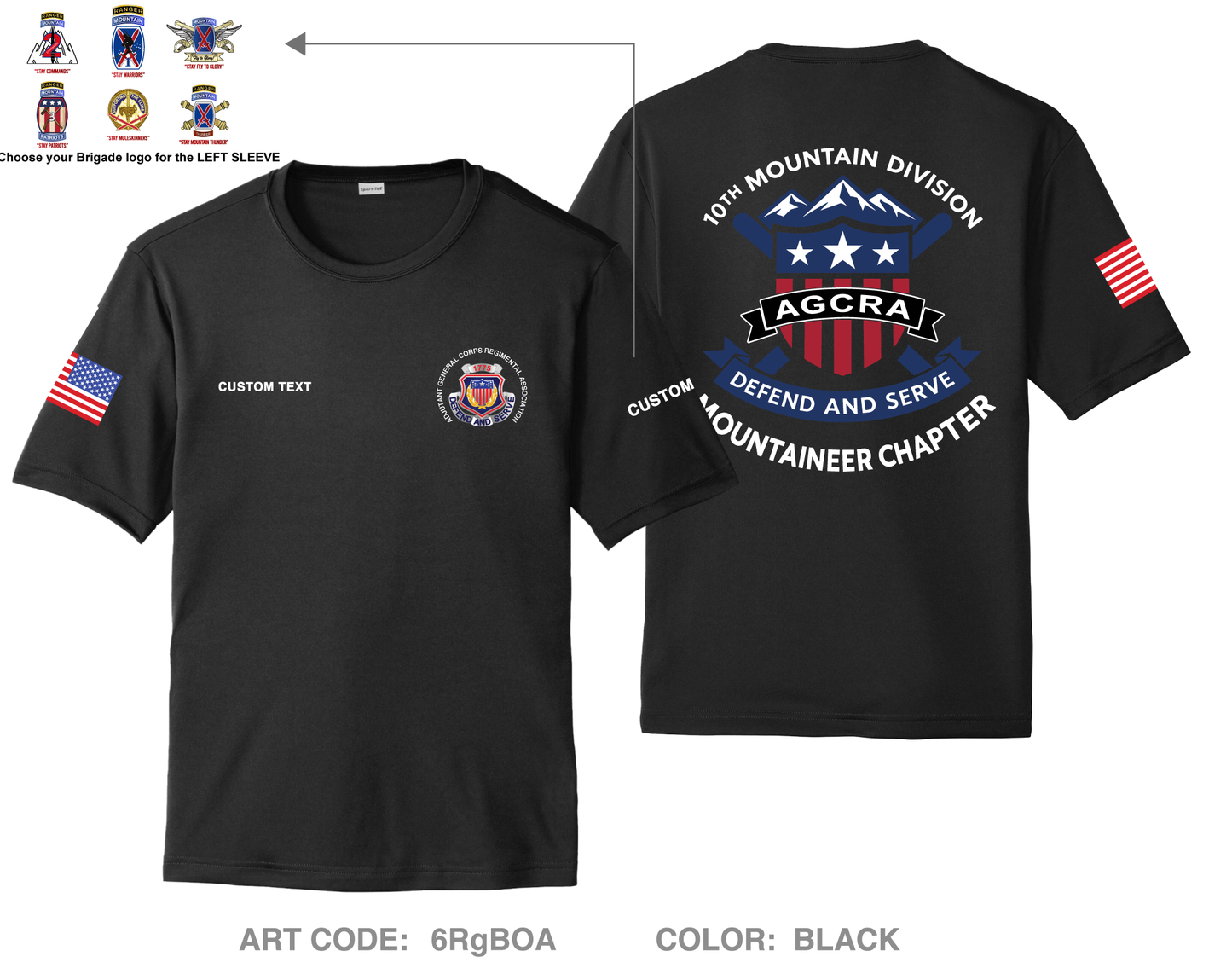 CUSTOM Mountaineer Agcra Hi-Tech Performance Unisex SS Tee - 6RgBOA
