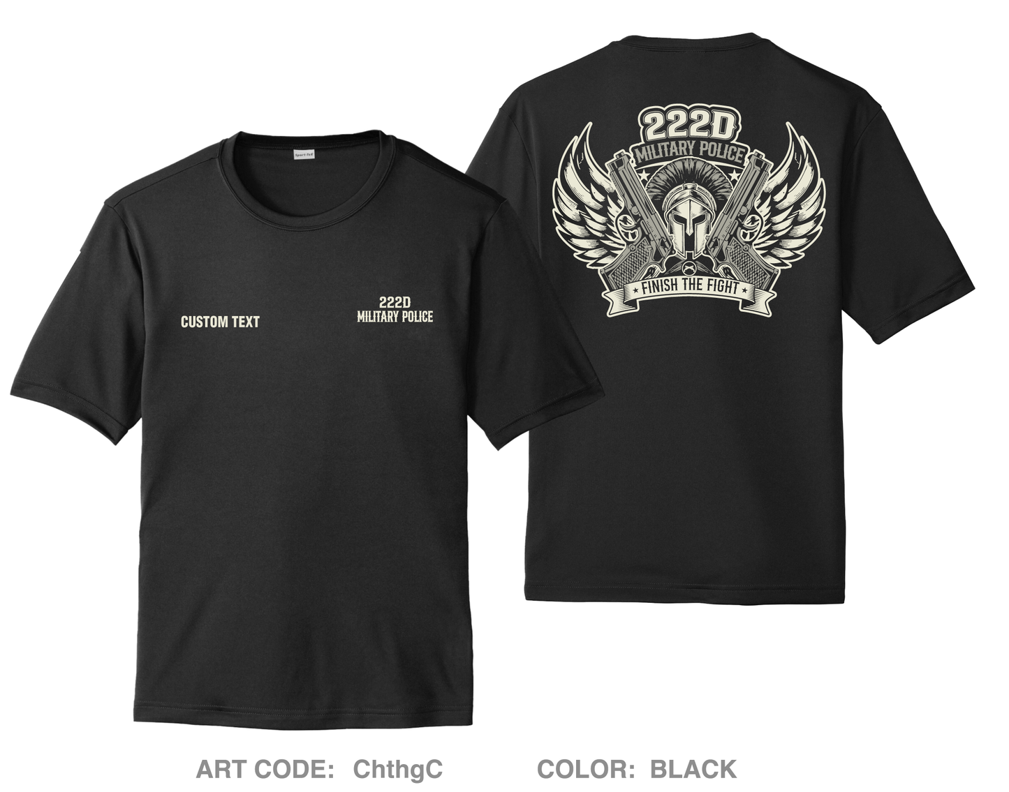 CUSTOM 222 Military Police Company Fundraising Collection Hi-Tech Performance Unisex SS Tee - ChthgC