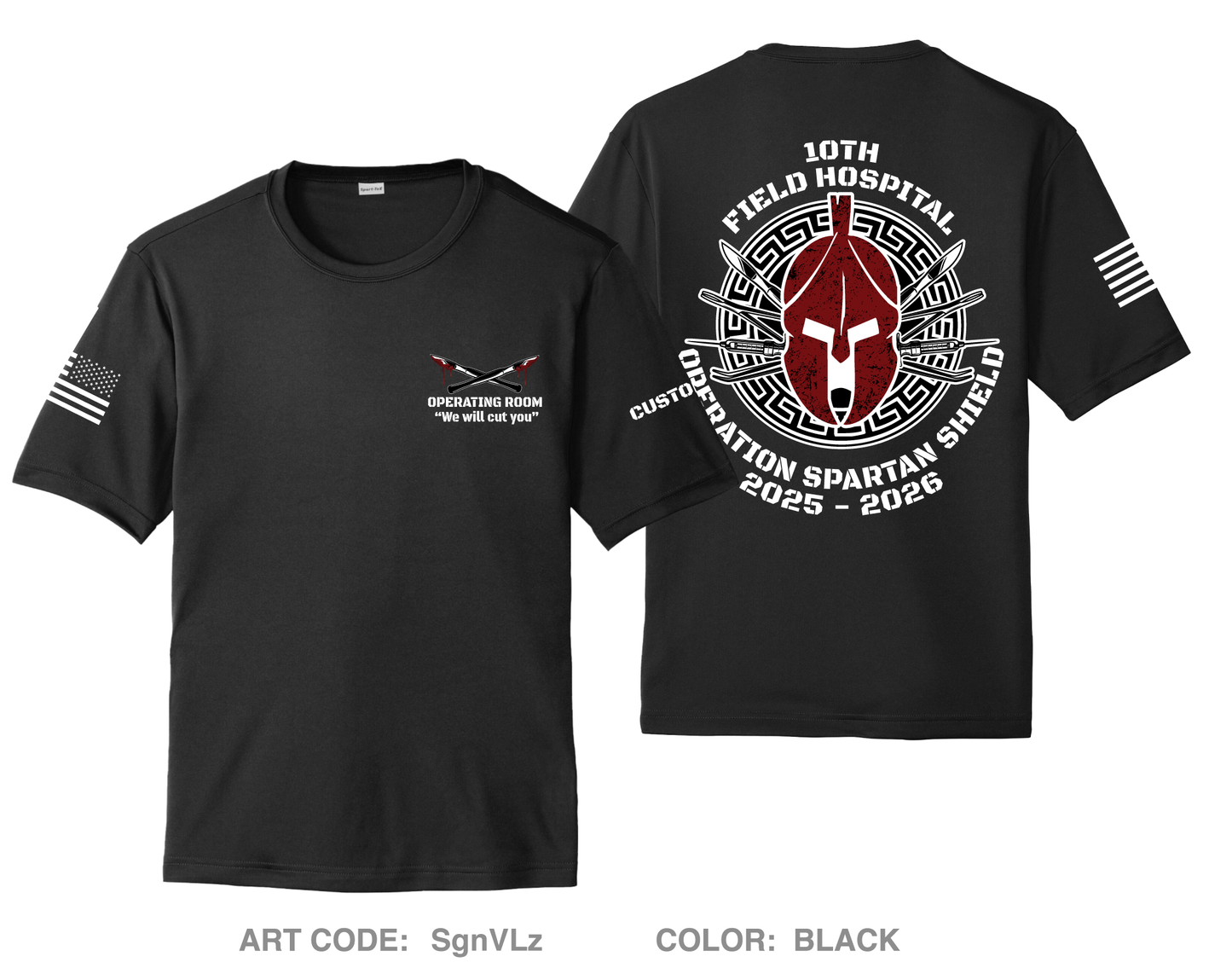 CUSTOM 10th Field Hospital Hi-Tech Performance Unisex SS Tee - SgnVLz