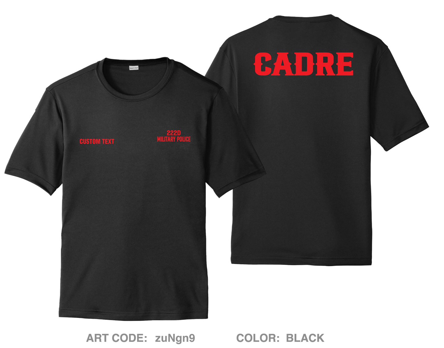 CUSTOM 222 Military Police Company Fundraising Collection Hi-Tech Performance Unisex SS Tee - zuNgn9