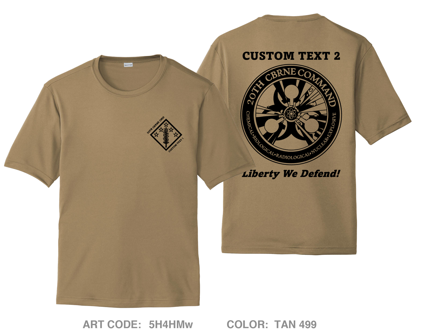 CUSTOM 20th CBRNE Command - Command Group Hi-Tech Performance Unisex SS Tee - 5H4HMw