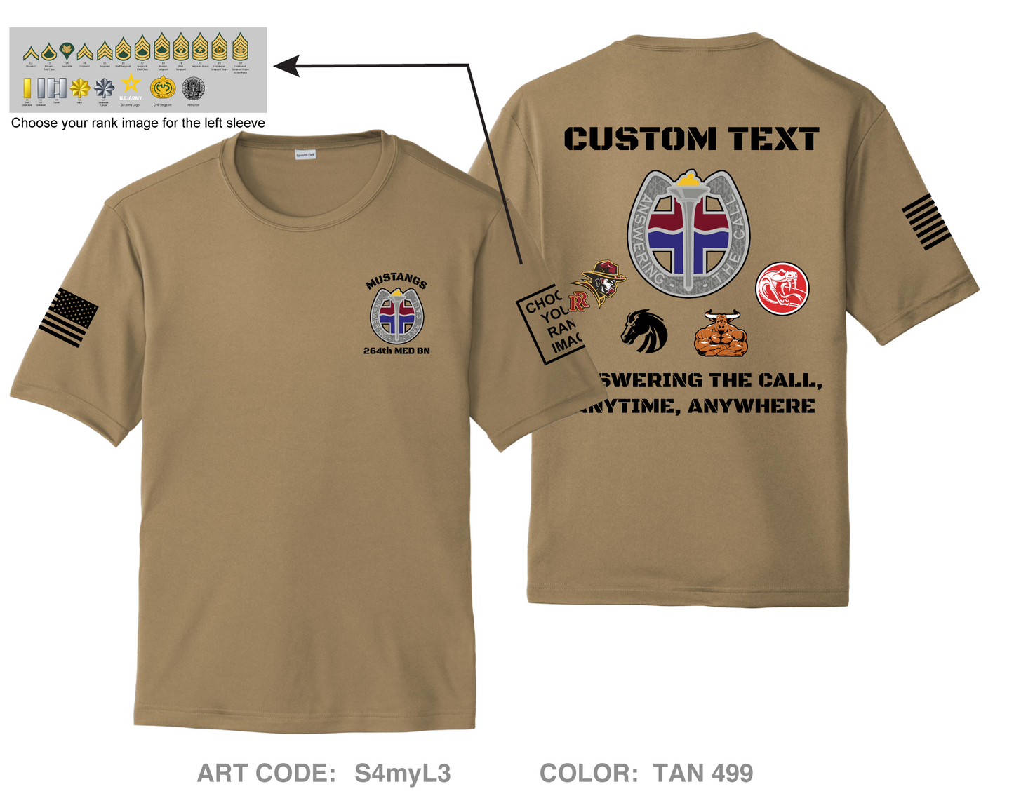 CUSTOM 264th Medical Battalion Hi-Tech Performance Unisex SS Tee - S4myL3