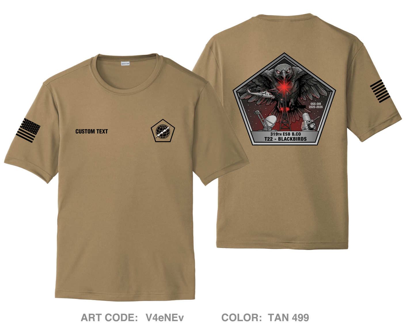 CUSTOM 319th ESB Bravo Co Hi-Tech Performance Unisex SS Tee - V4eNEv