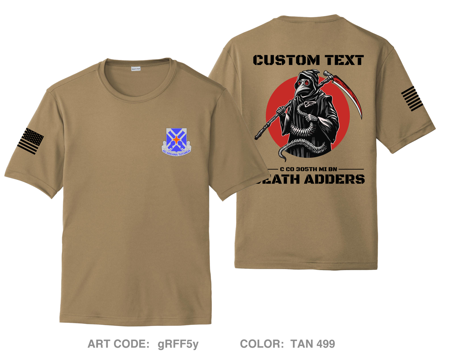 CUSTOM Death Adder Platoon C Co 305th (Students)) Hi-Tech Performance Unisex SS Tee - gRFF5y