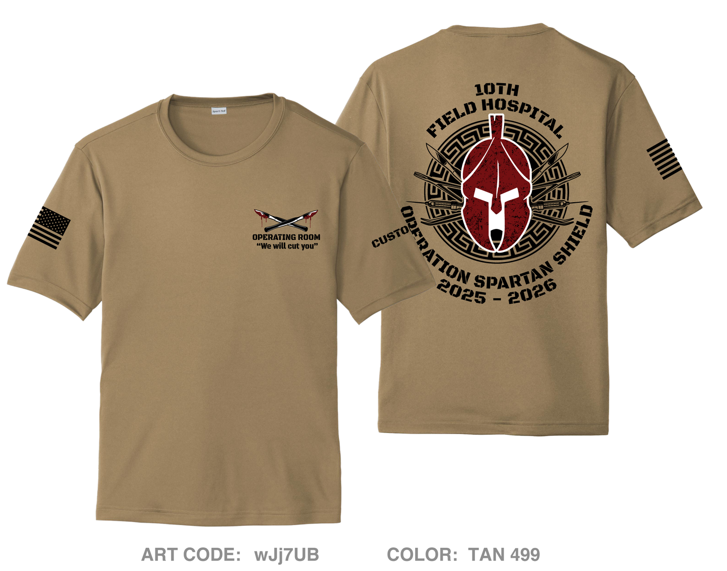 CUSTOM 10th Field Hospital Hi-Tech Performance Unisex SS Tee - wJj7UB