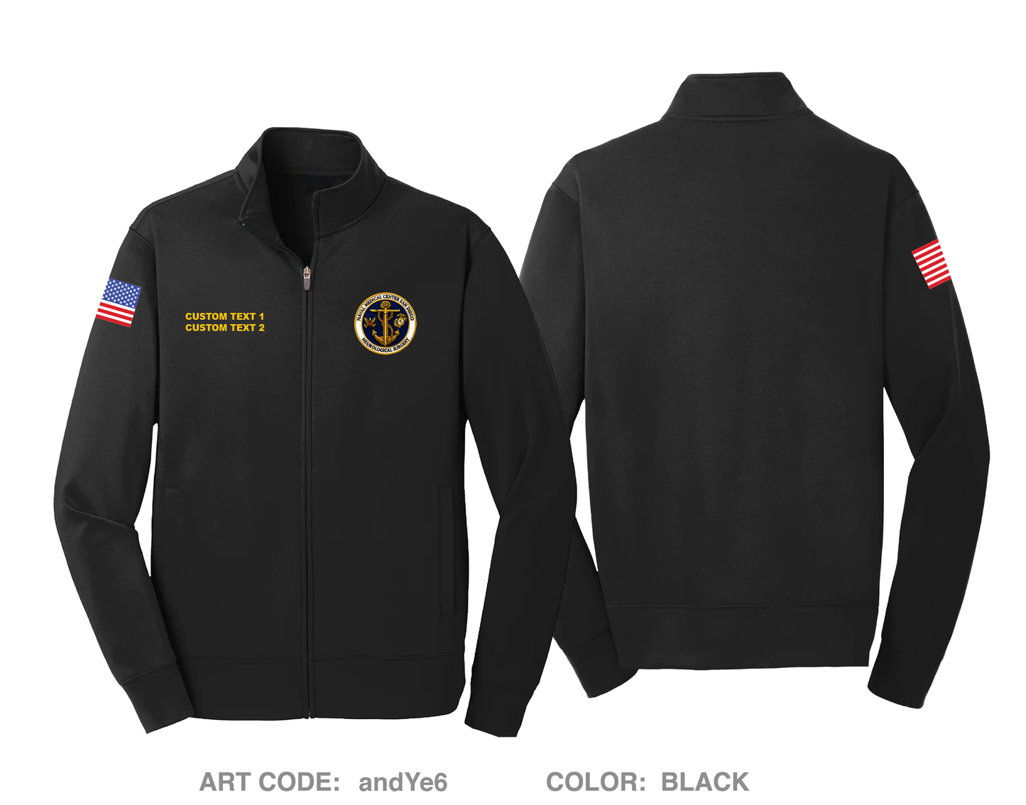 CUSTOM NMCSD Neurosurgery Hi-Tech Performance Full-Zip Fleece Jacket - andYe6