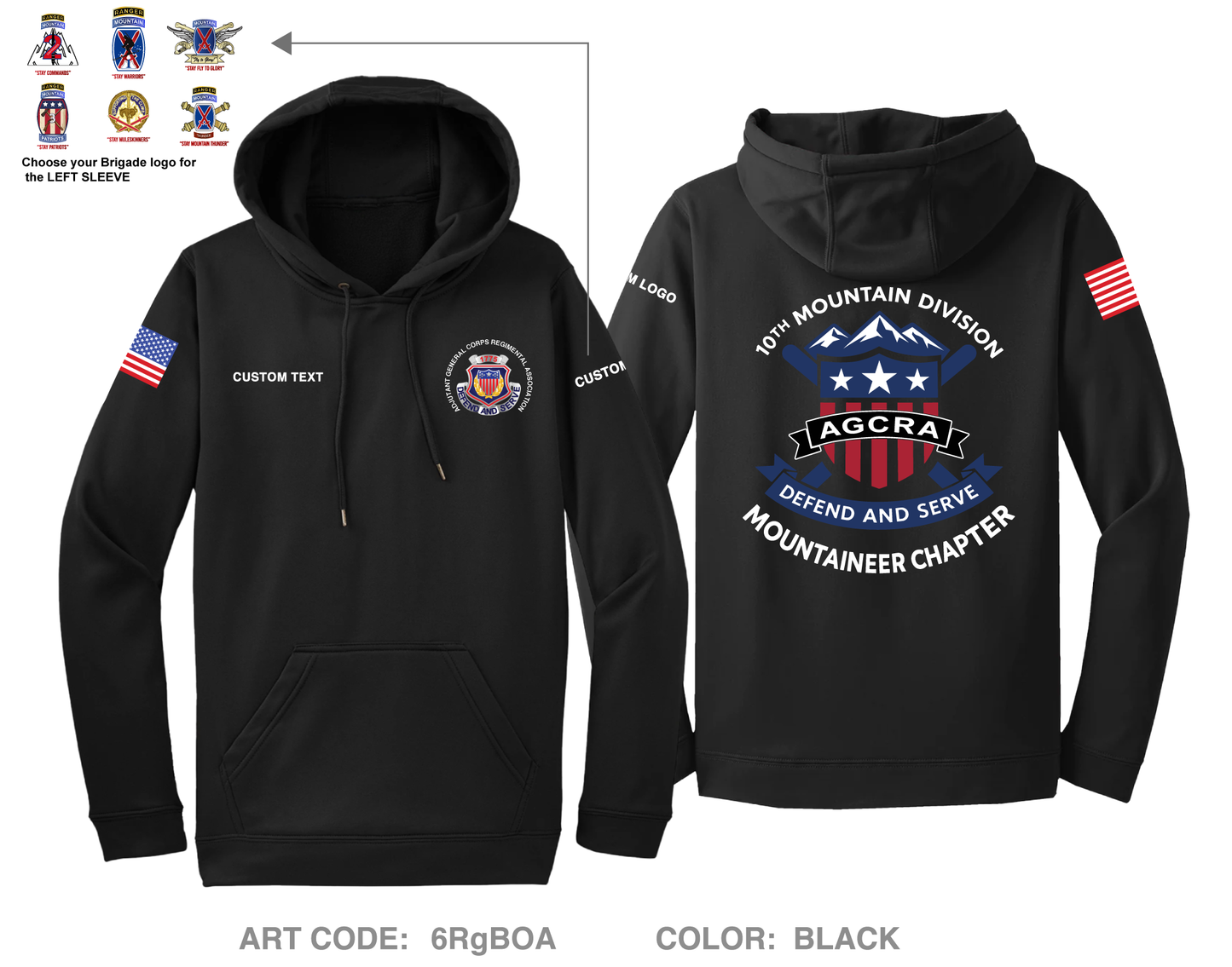 CUSTOM Mountaineer Agcra Hi-Tech Performance Hoodie - 6RgBOA