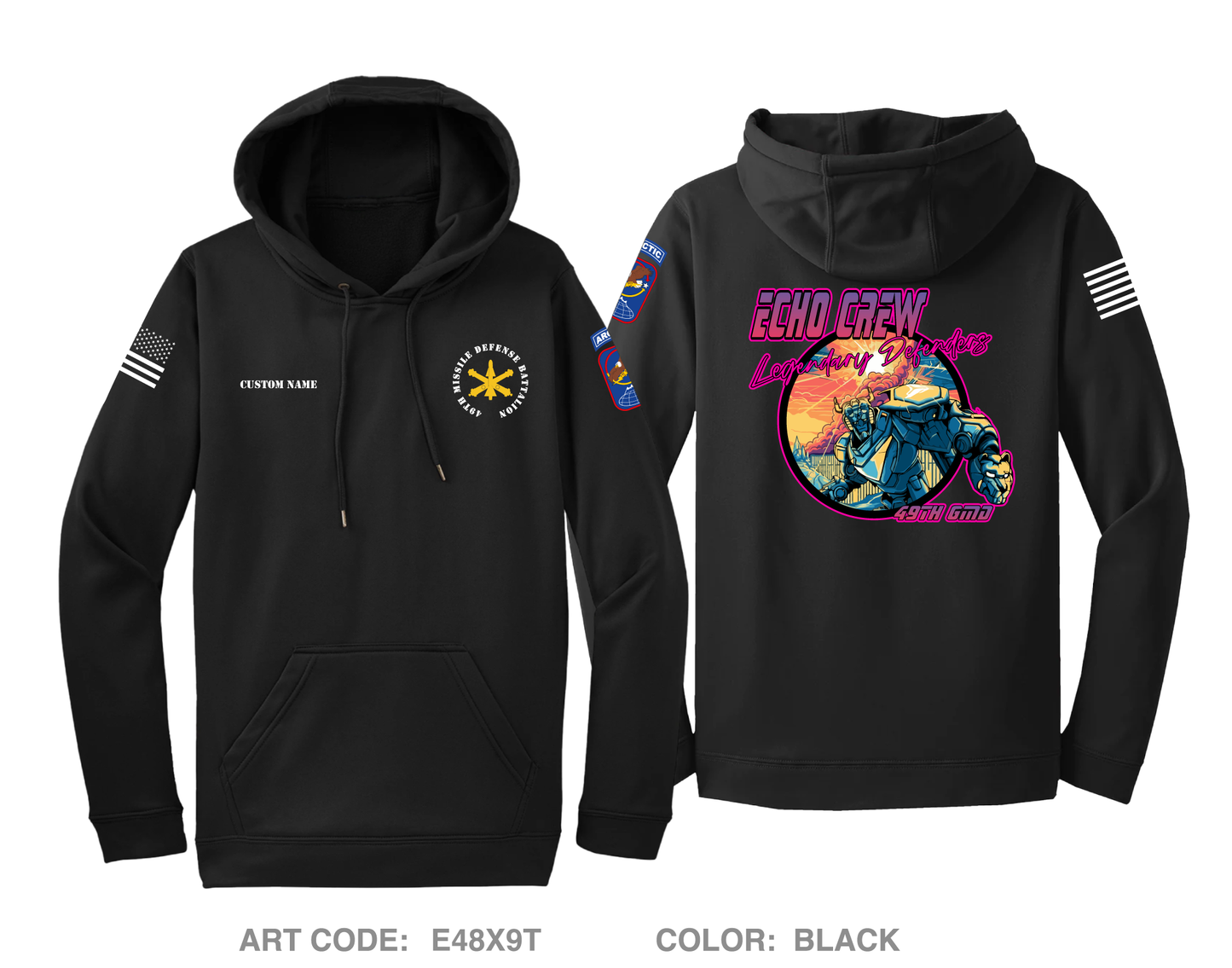 CUSTOM Echo Crew, 49th Missile Defense Battalion Hi-Tech Performance Hoodie - E48X9T