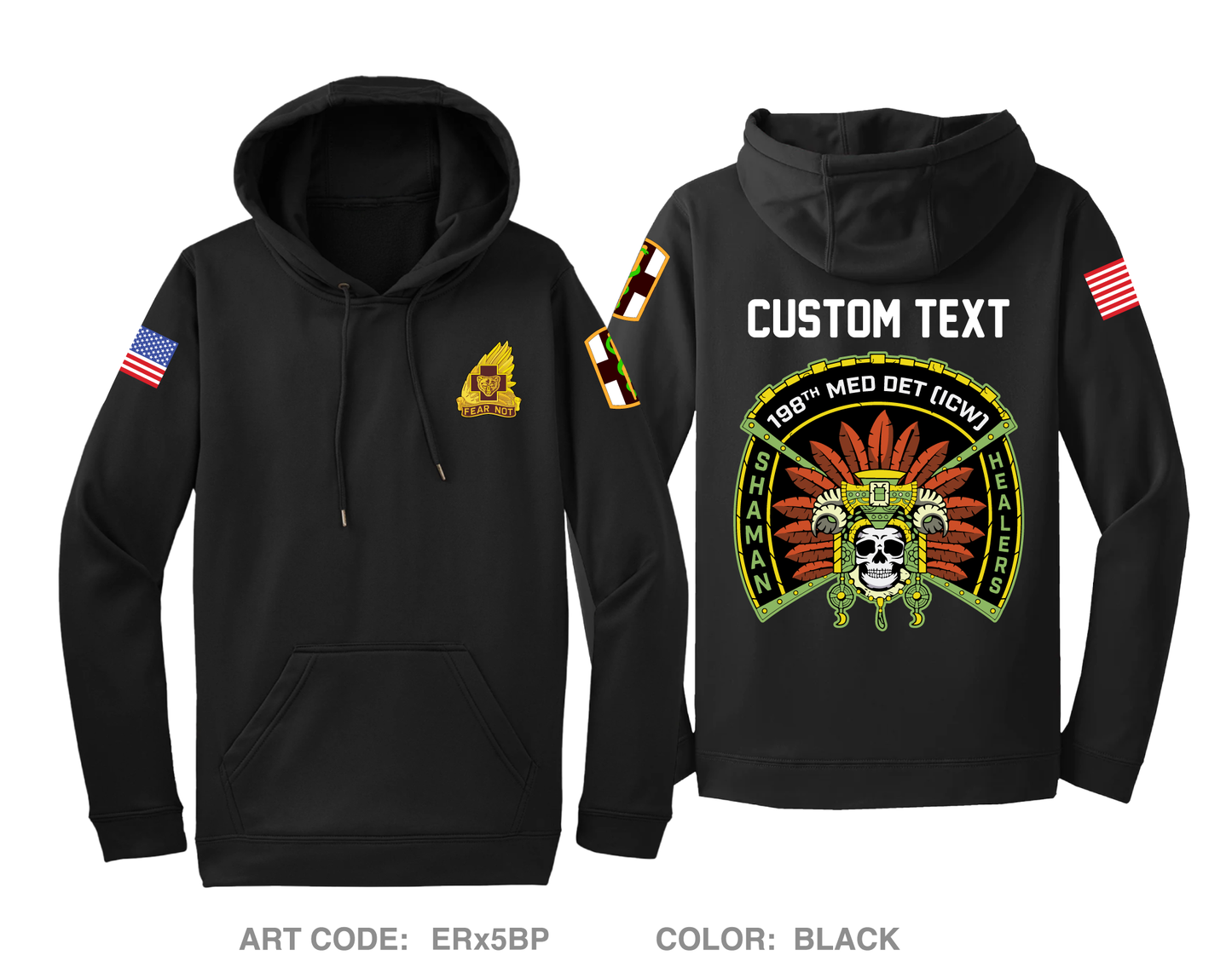 CUSTOM 198th Medical Detachment - ICW Hi-Tech Performance Hoodie - ERx5BP
