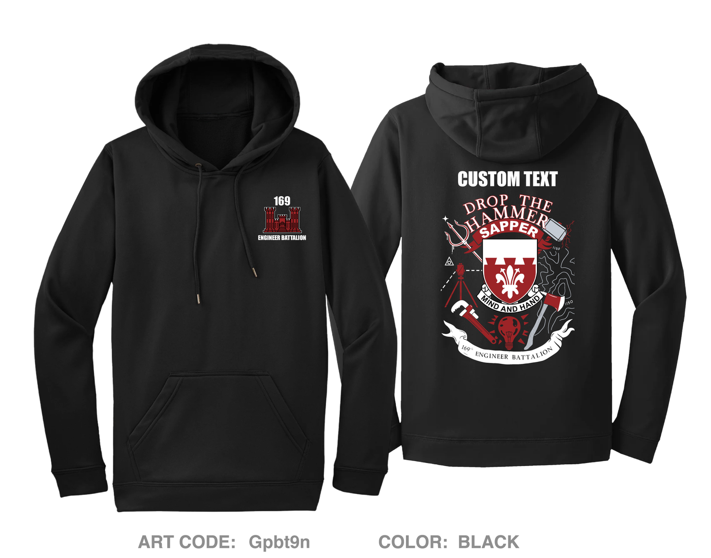 CUSTOM 169th EN BN SFRG Fundraising Collection Hi-Tech Performance Hoodie - Gpbt9n