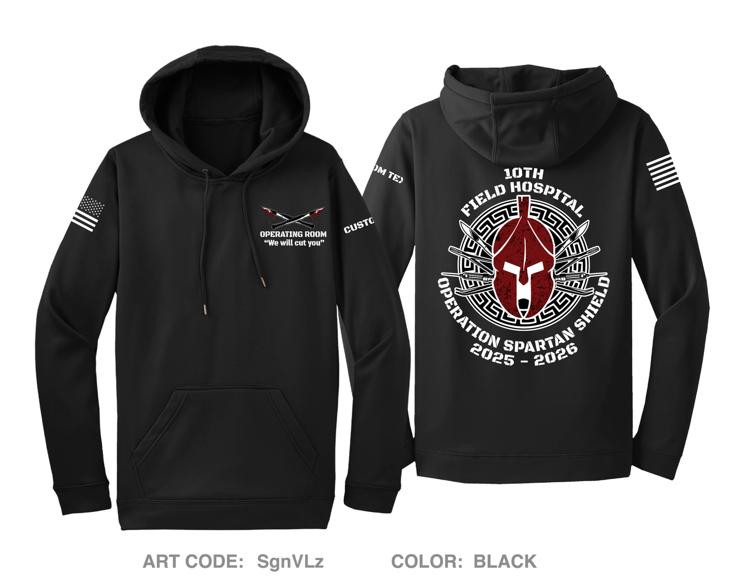 CUSTOM 10th Field Hospital Hi-Tech Performance Hoodie - SgnVLz