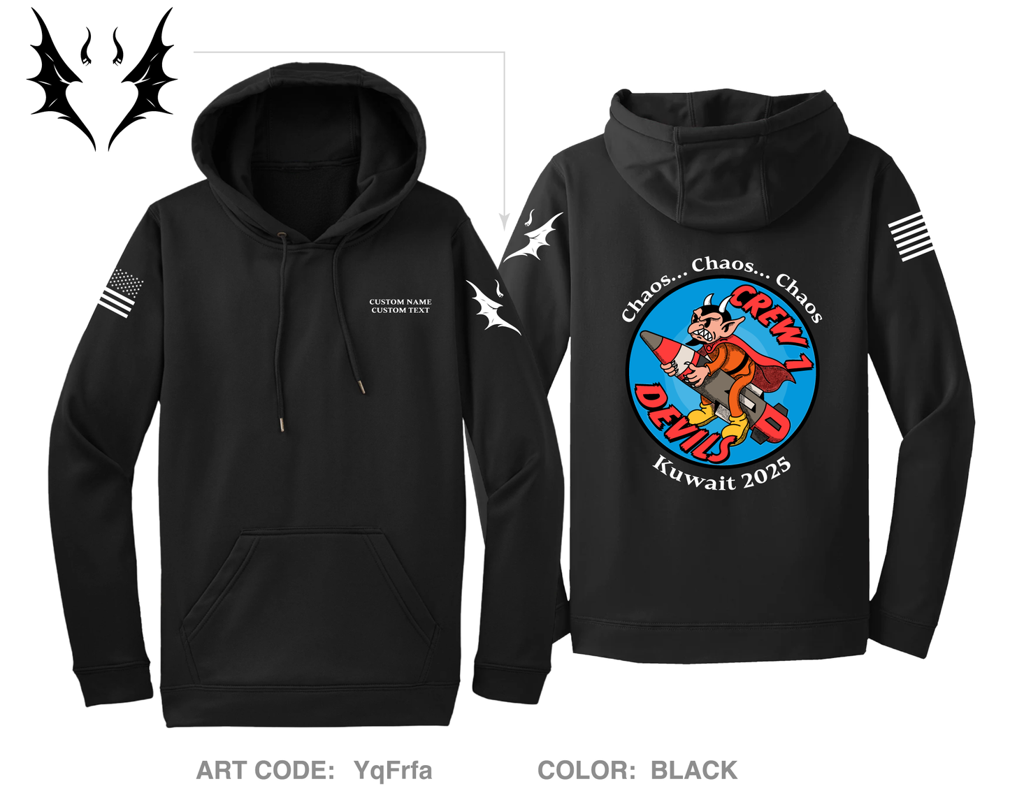 CUSTOM Bravo 1-44 ADA Crew 1 Hi-Tech Performance Hoodie - YqFrfa