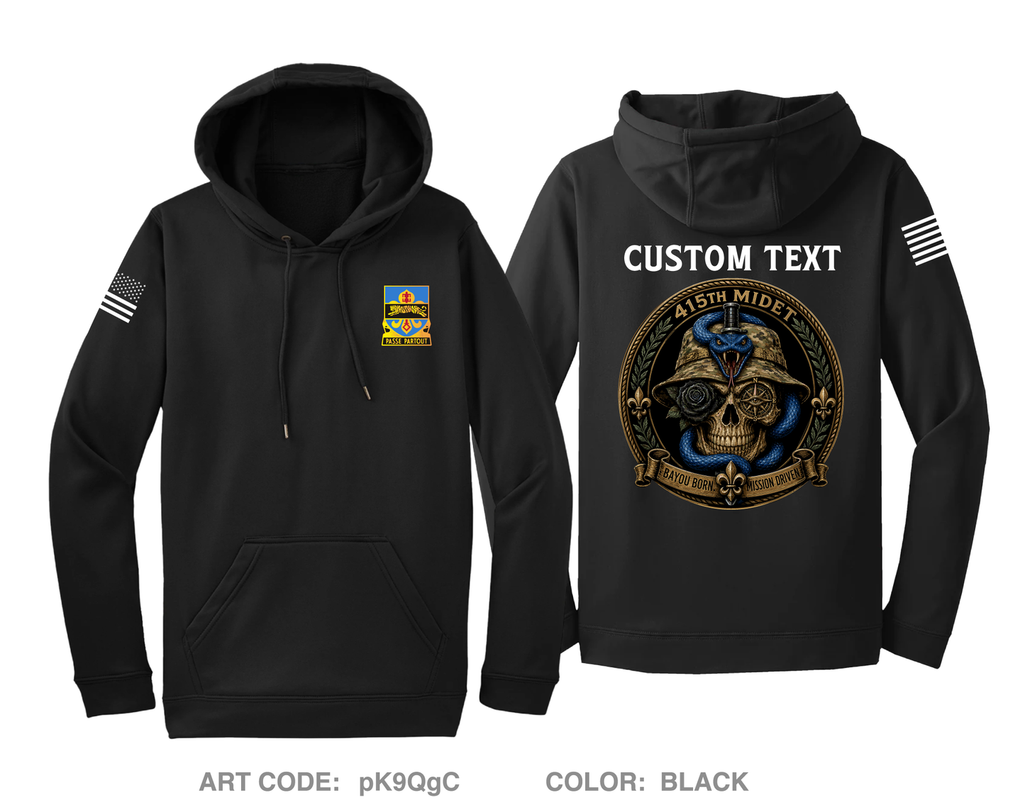 CUSTOM 415th BN MIDET Hi-Tech Performance Hoodie - pK9QgC