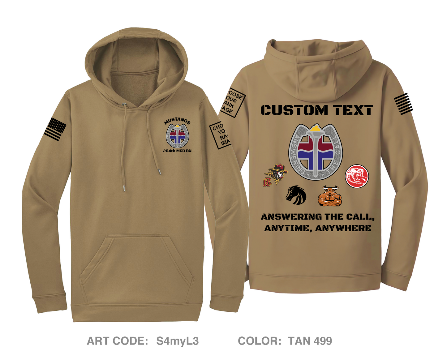 CUSTOM 264th Medical Battalion Hi-Tech Performance Hoodie - S4myL3