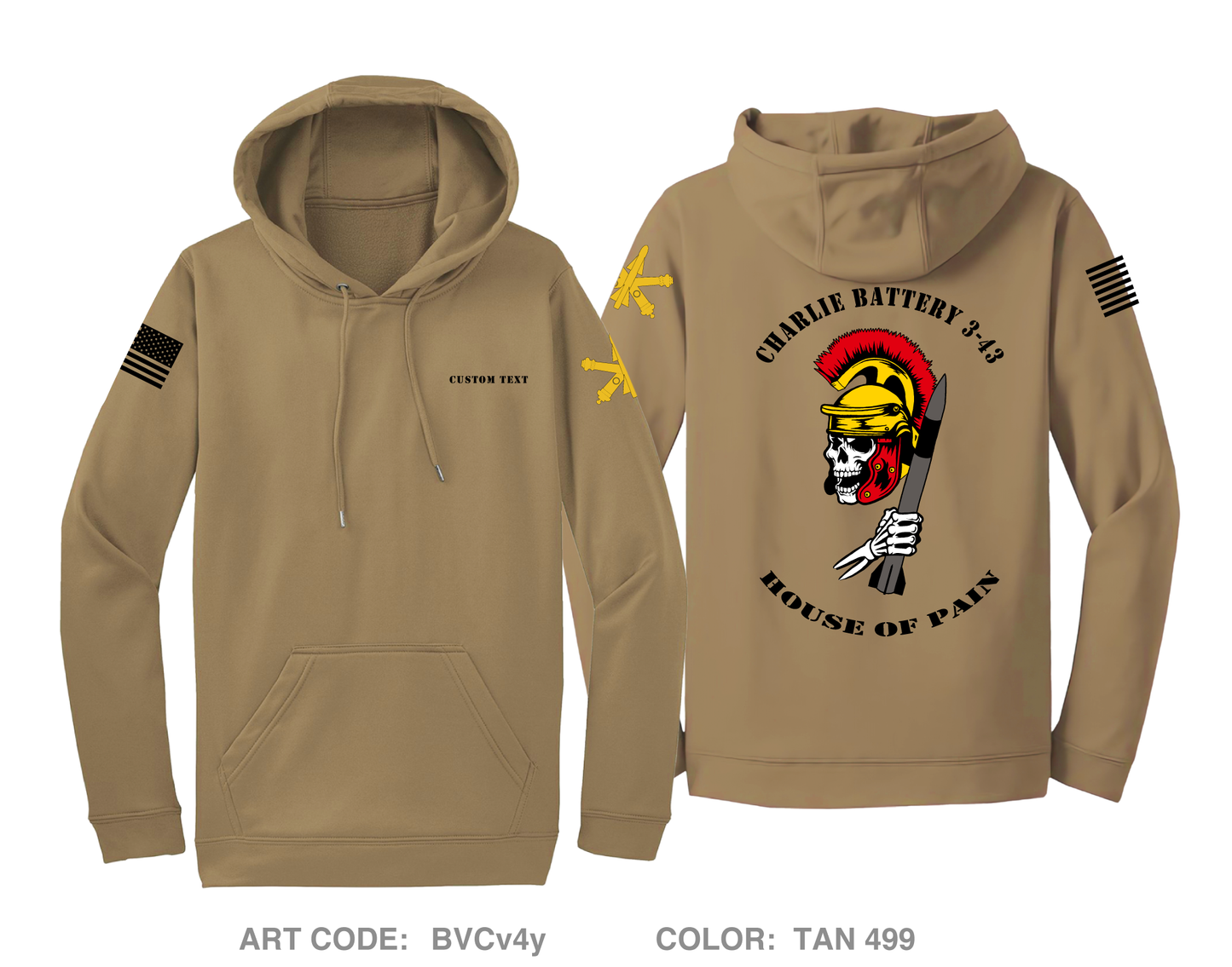CUSTOM CHARLIE BATTERY 3-43 ADA Fundraising Collection Hi-Tech Performance Hoodie - BVCv4y
