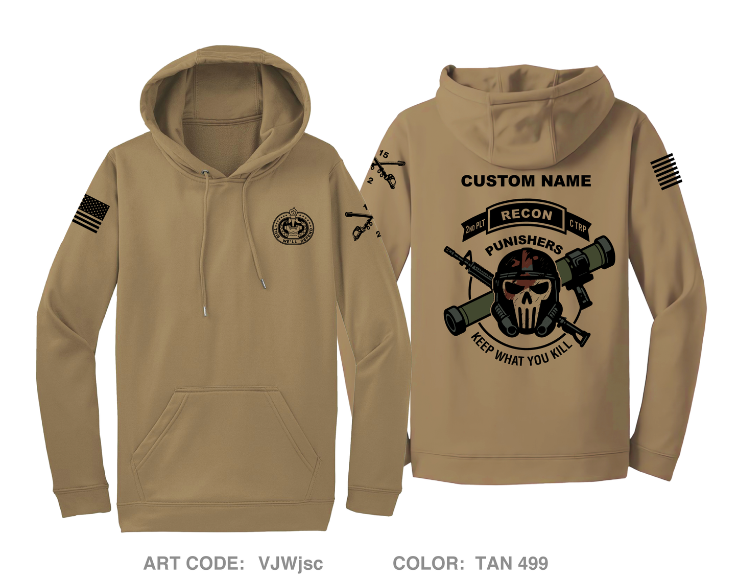 CUSTOM 2nd Platoon, C Troop, 2-15 Cav Hi-Tech Performance Hoodie - VJWjsc
