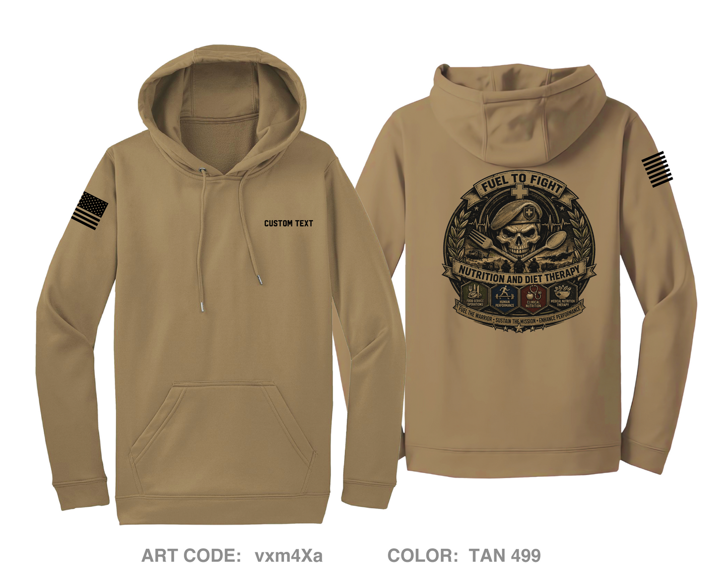 CUSTOM C CO 264th MED BN Hi-Tech Performance Hoodie - vxm4Xa