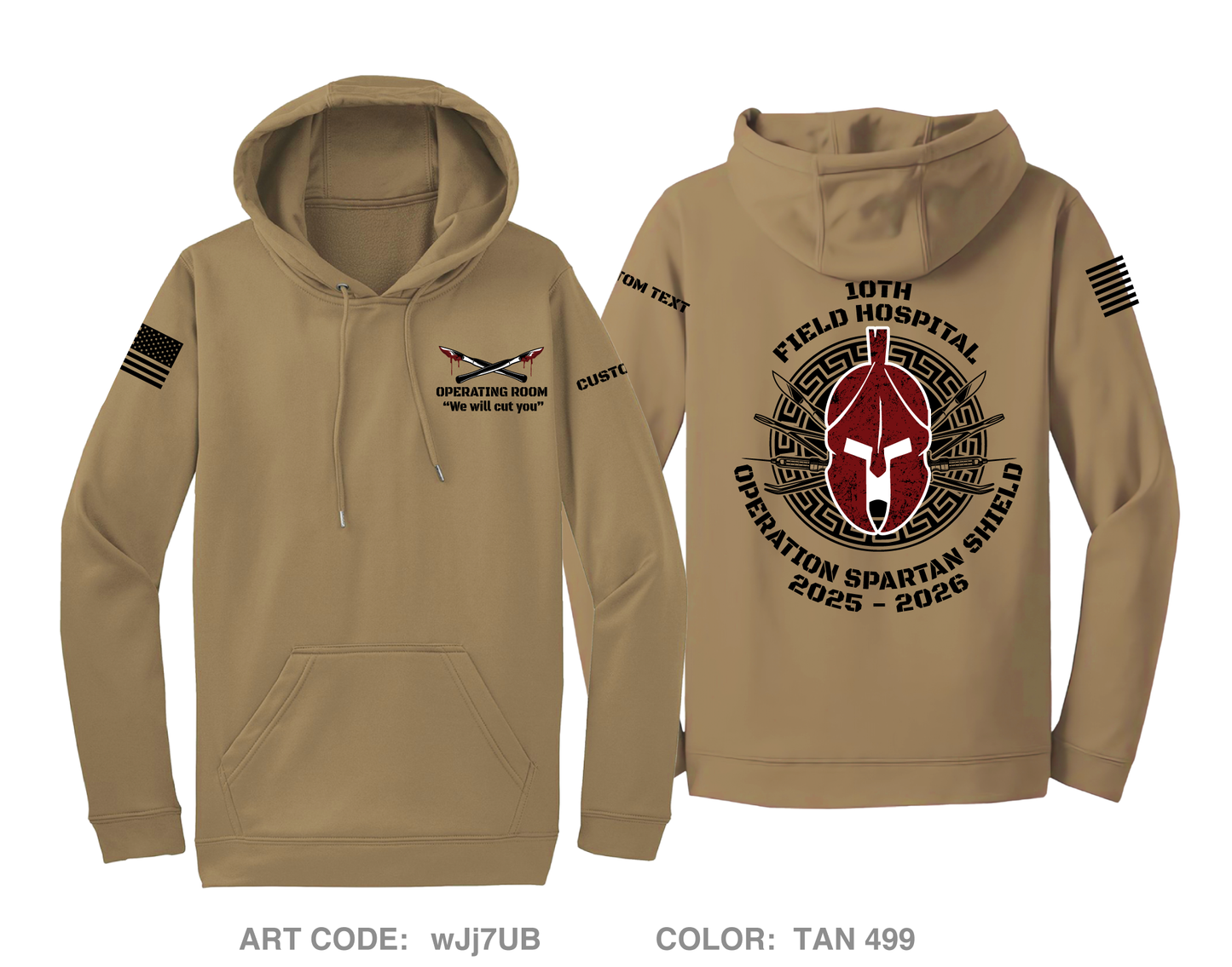 CUSTOM 10th Field Hospital Hi-Tech Performance Hoodie - wJj7UB