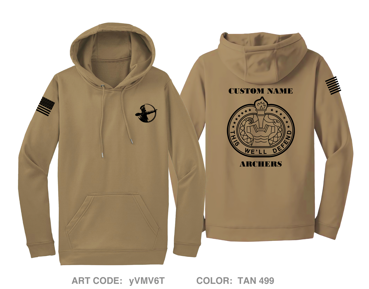 CUSTOM ALPHA COMPANY 305TH MI BN Hi-Tech Performance Hoodie - yVMV6T
