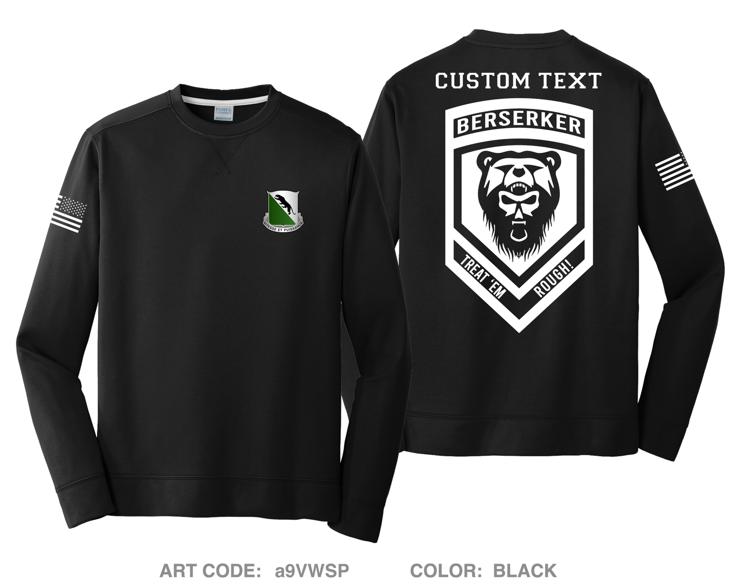 CUSTOM Berserker 3-69AR HI-Tech Performance Crewneck Sweatshirt - a9VWSP