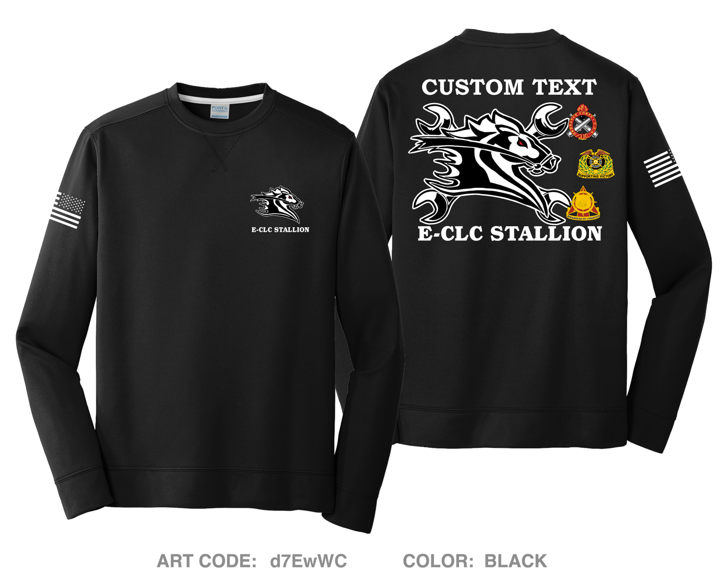 CUSTOM HFSC Stallion HI-Tech Performance Crewneck Sweatshirt - d7EwWC