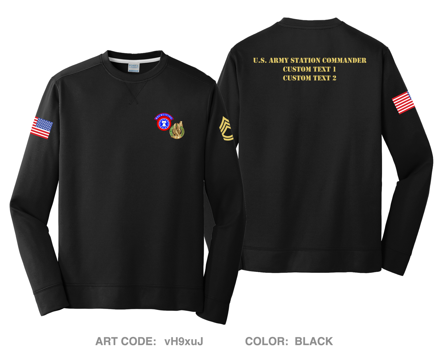 CUSTOM Kalamazoo Army Recruiting station HI-Tech Performance Crewneck Sweatshirt - vH9xuJ