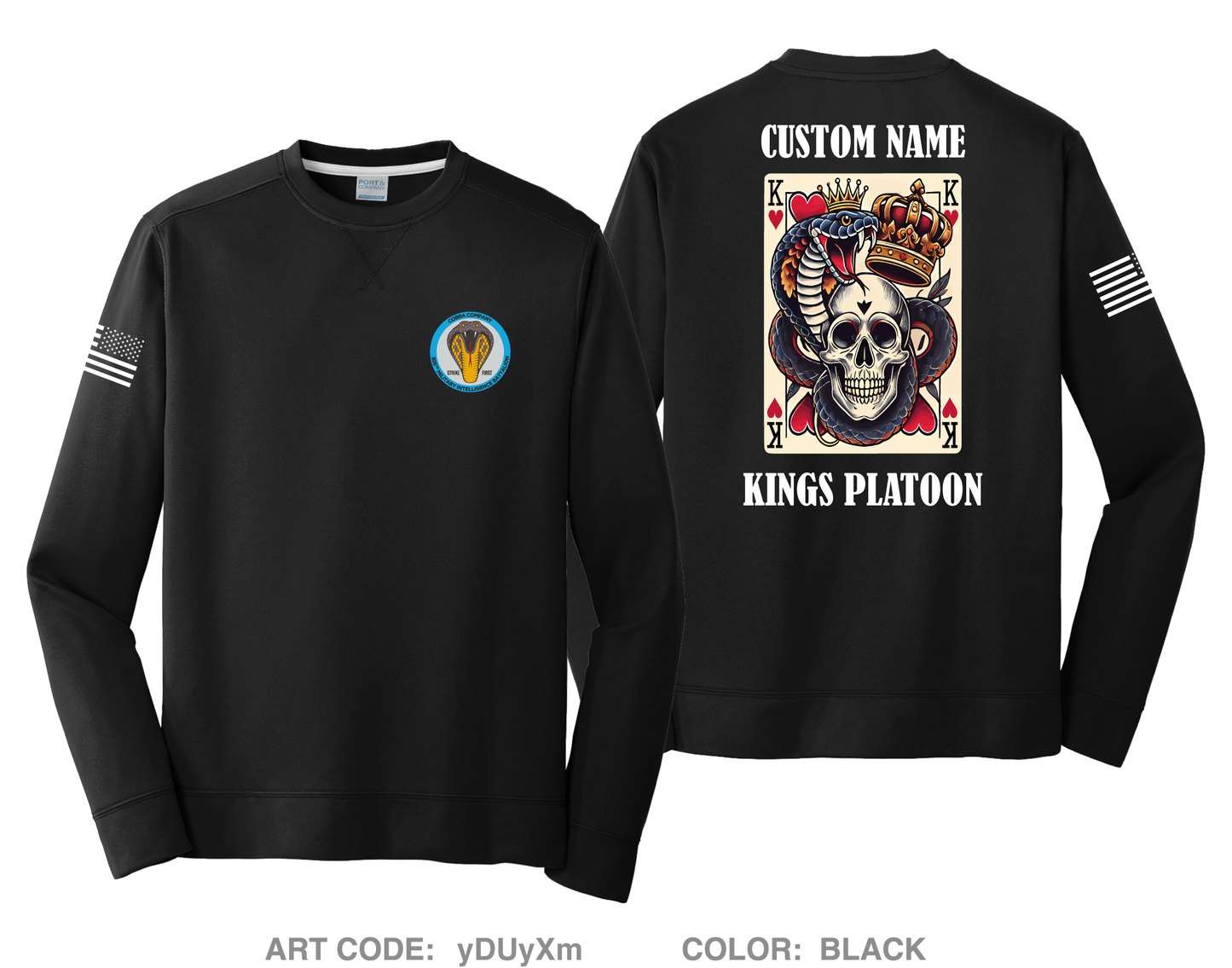 CUSTOM Kings Platoon Charlie Company 305th MI BN HI-Tech Performance Crewneck Sweatshirt - yDUyXm