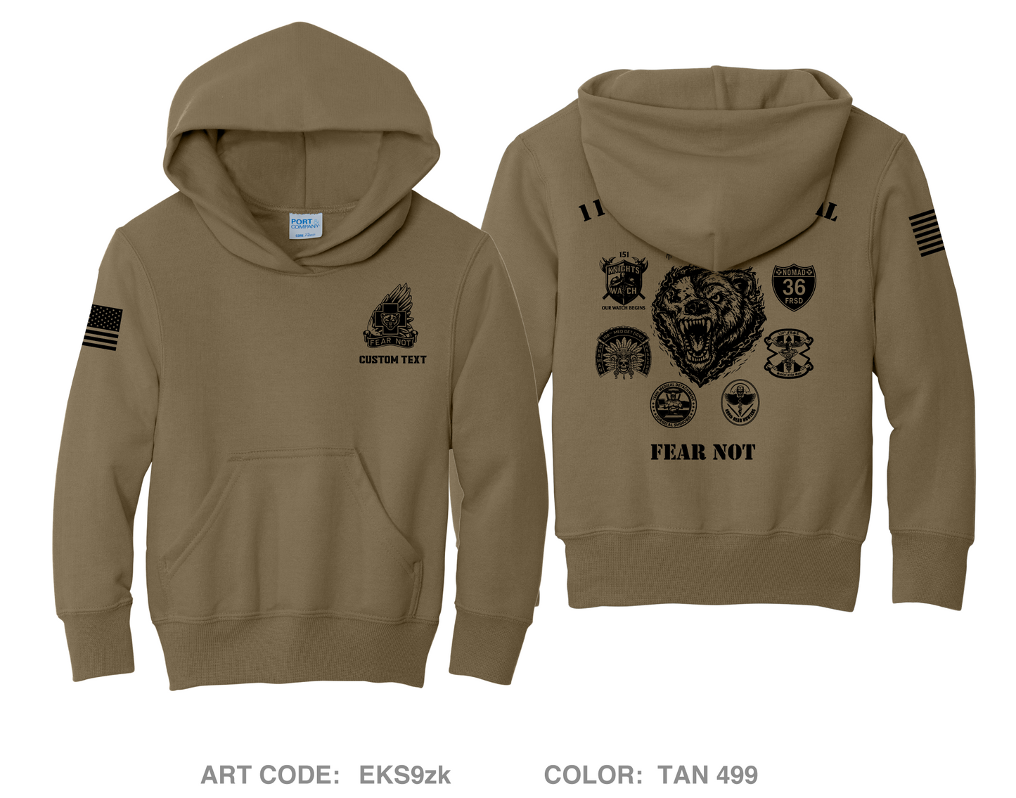 CUSTOM 11th Field Hospital Comfort Youth Cotton Blend Hooded Sweatshirt - EKS9zk