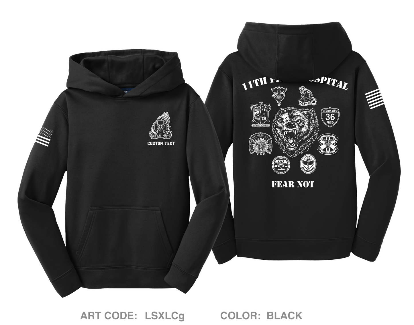 CUSTOM 11th Field Hospital Hi-Tech Performance Unisex Youth hoodie- LSXLCg