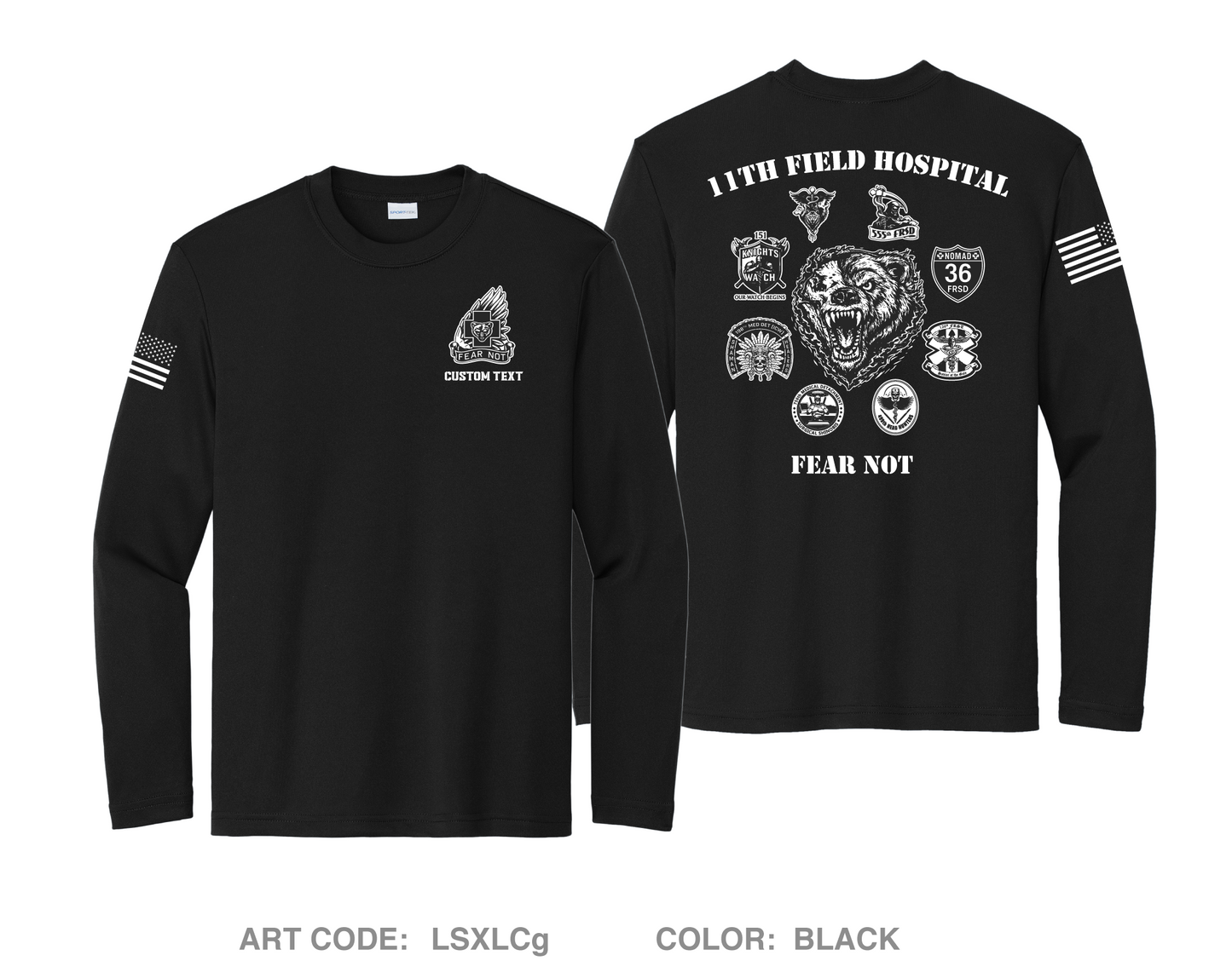 CUSTOM 11th Field Hospital Hi-Tech Performance Unisex Youth LS Tee - LSXLCg