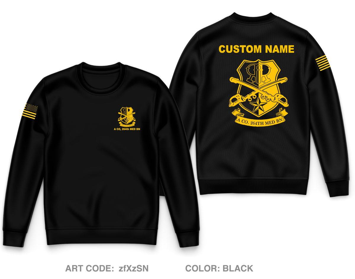 CUSTOM A CO, 264th MED BN Core Men's Crewneck Performance Sweatshirt - zfXzSN