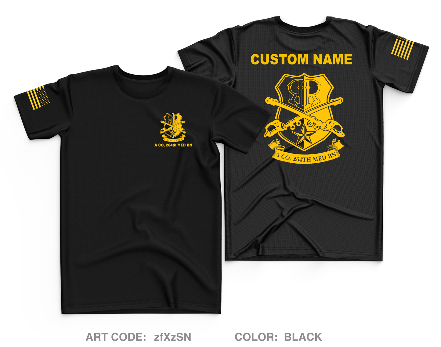CUSTOM A CO, 264th MED BN Core Men's SS Performance Tee - zfXzSN