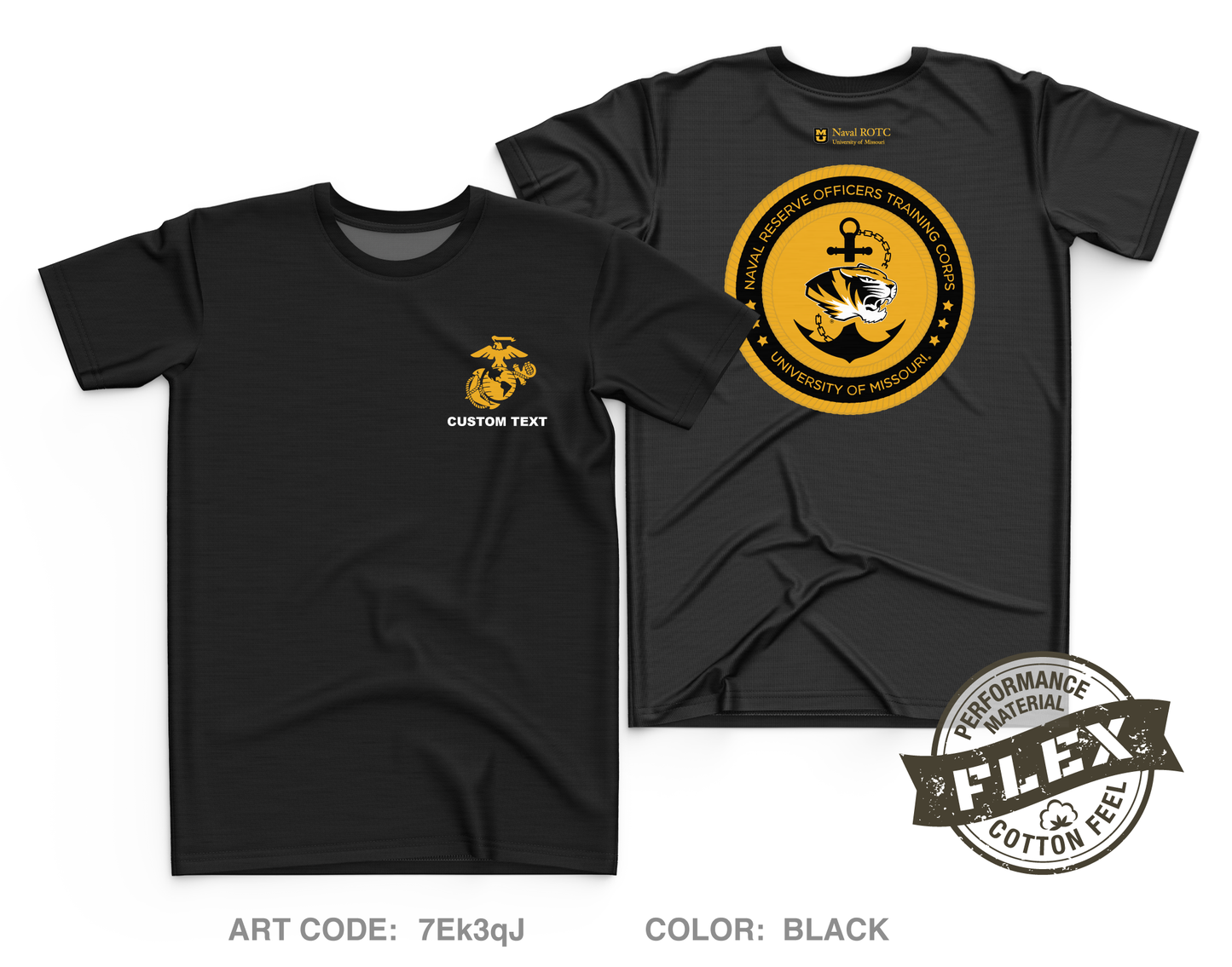 CUSTOM UNIVERISTY OF MISSOURI NAVAL ROTC Store 1 Core Men's SS Flex Performance Tee - 7Ek3qJ