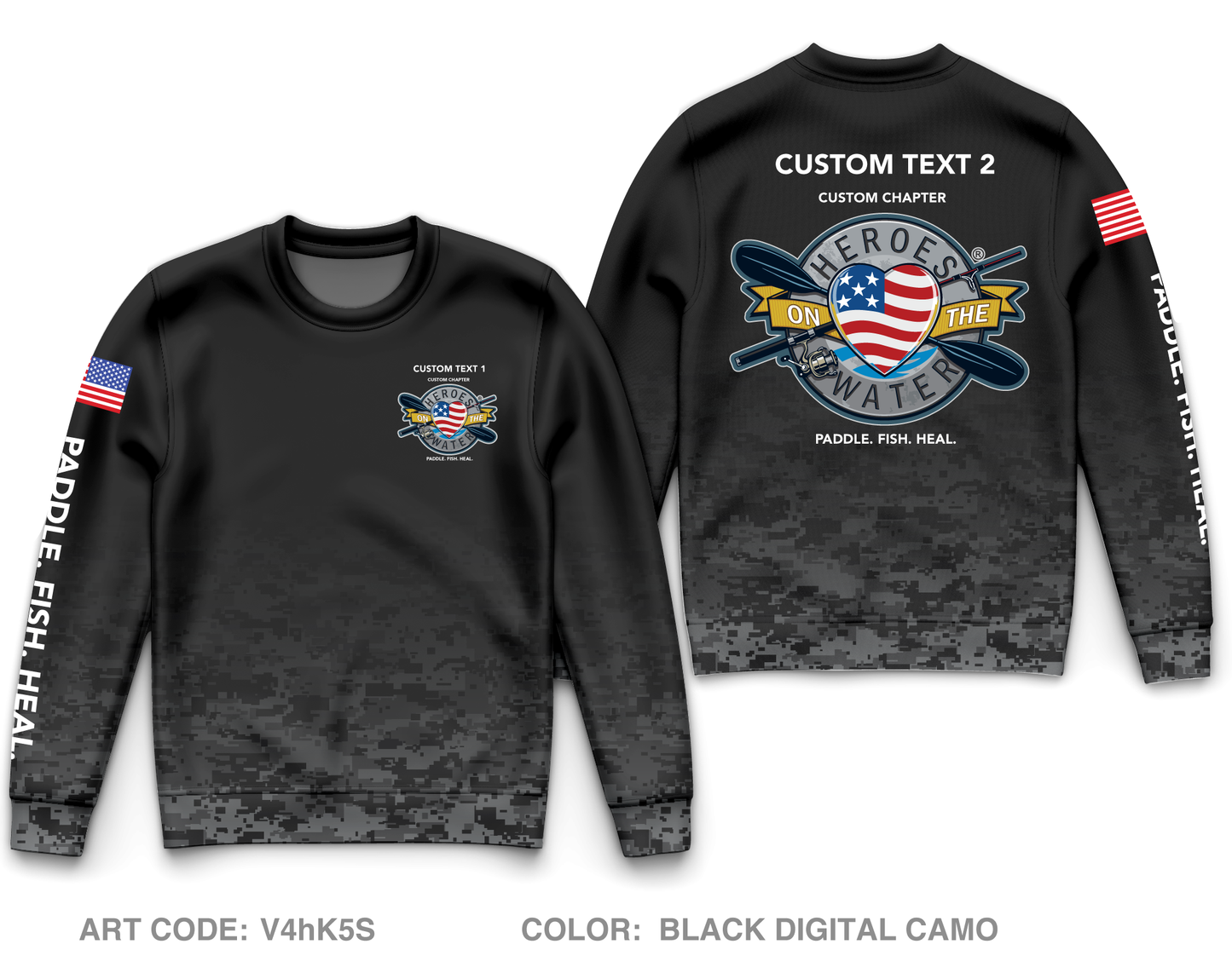 CUSTOM Heroes on the Water National Core Men's Crewneck Performance Sweatshirt - V4hK5S