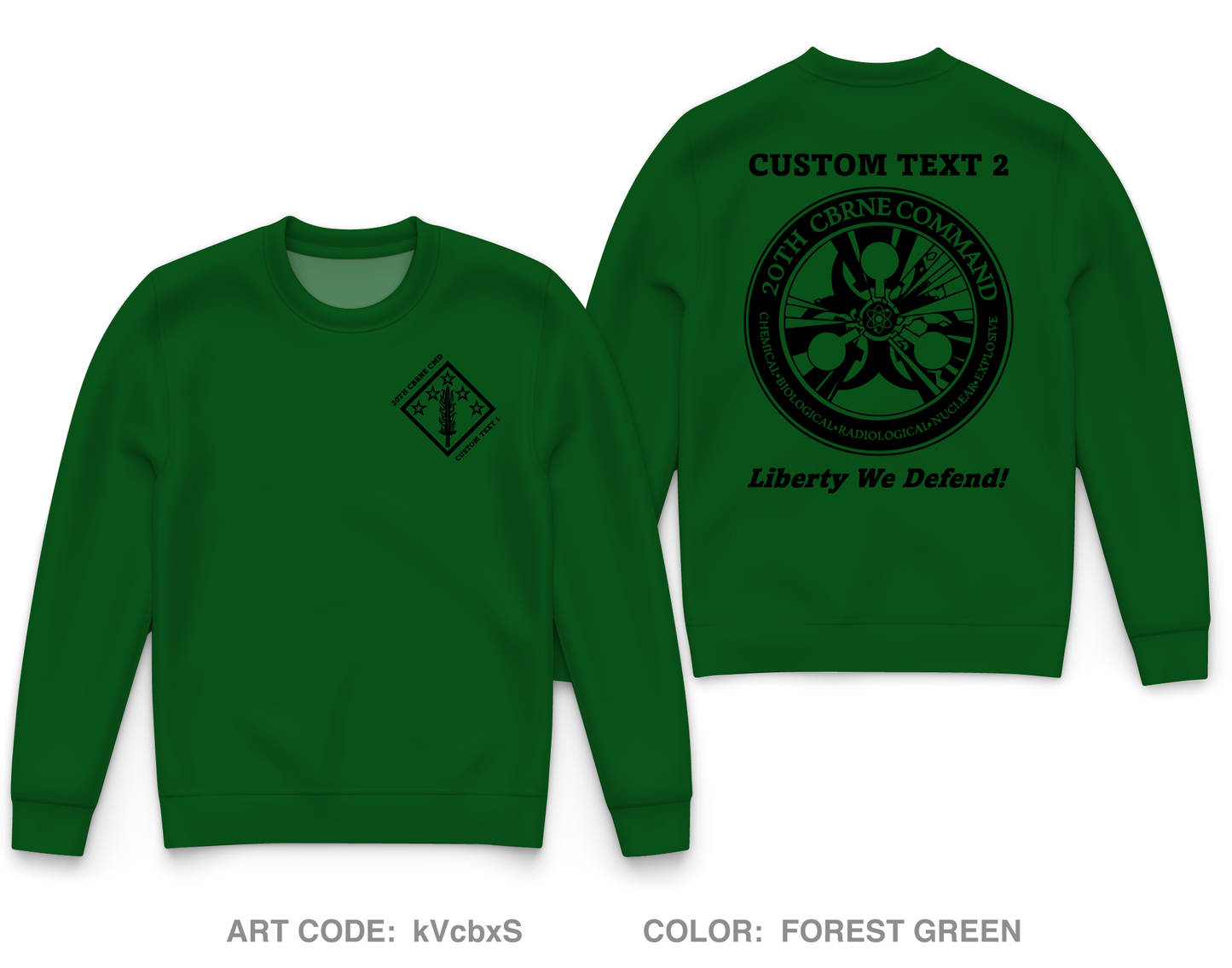 CUSTOM 20th CBRNE Command - Command Group Core Men's Crewneck Performance Sweatshirt - kVcbxS