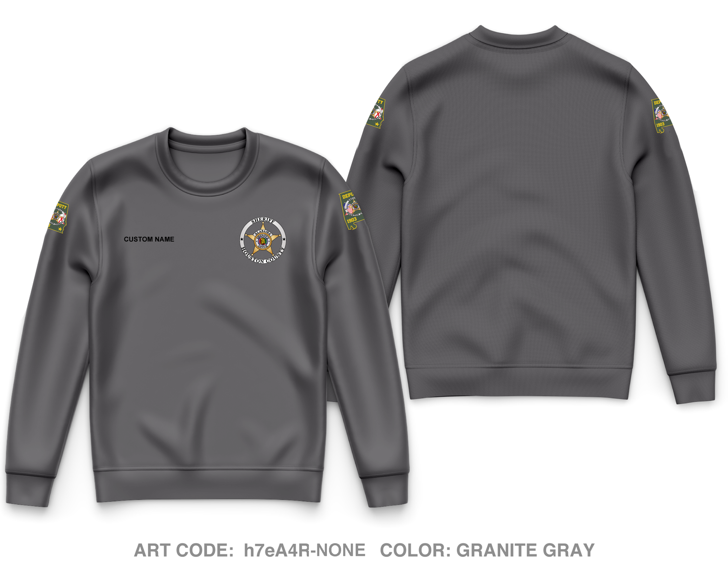 CUSTOM Houston County Sheriffs Department Core Men's Crewneck Performance Sweatshirt - h7eA4R_NONE