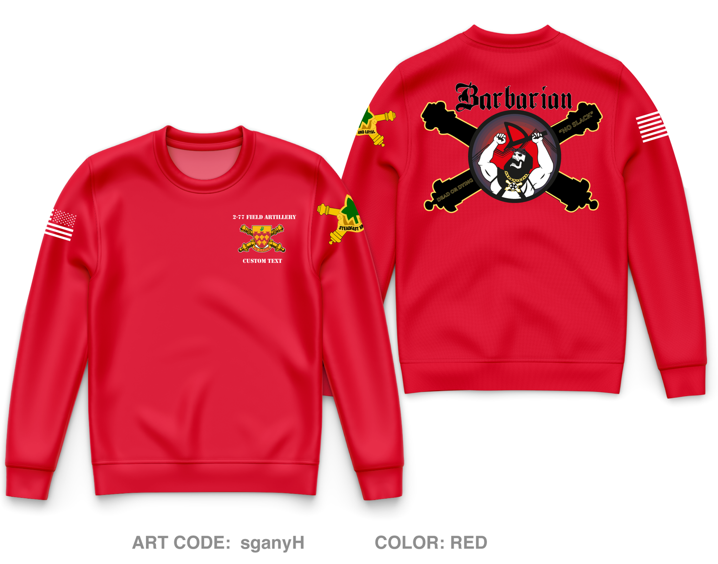 CUSTOM Barbarian/ 2-77 FA Core Men's Crewneck Performance Sweatshirt - sganyH