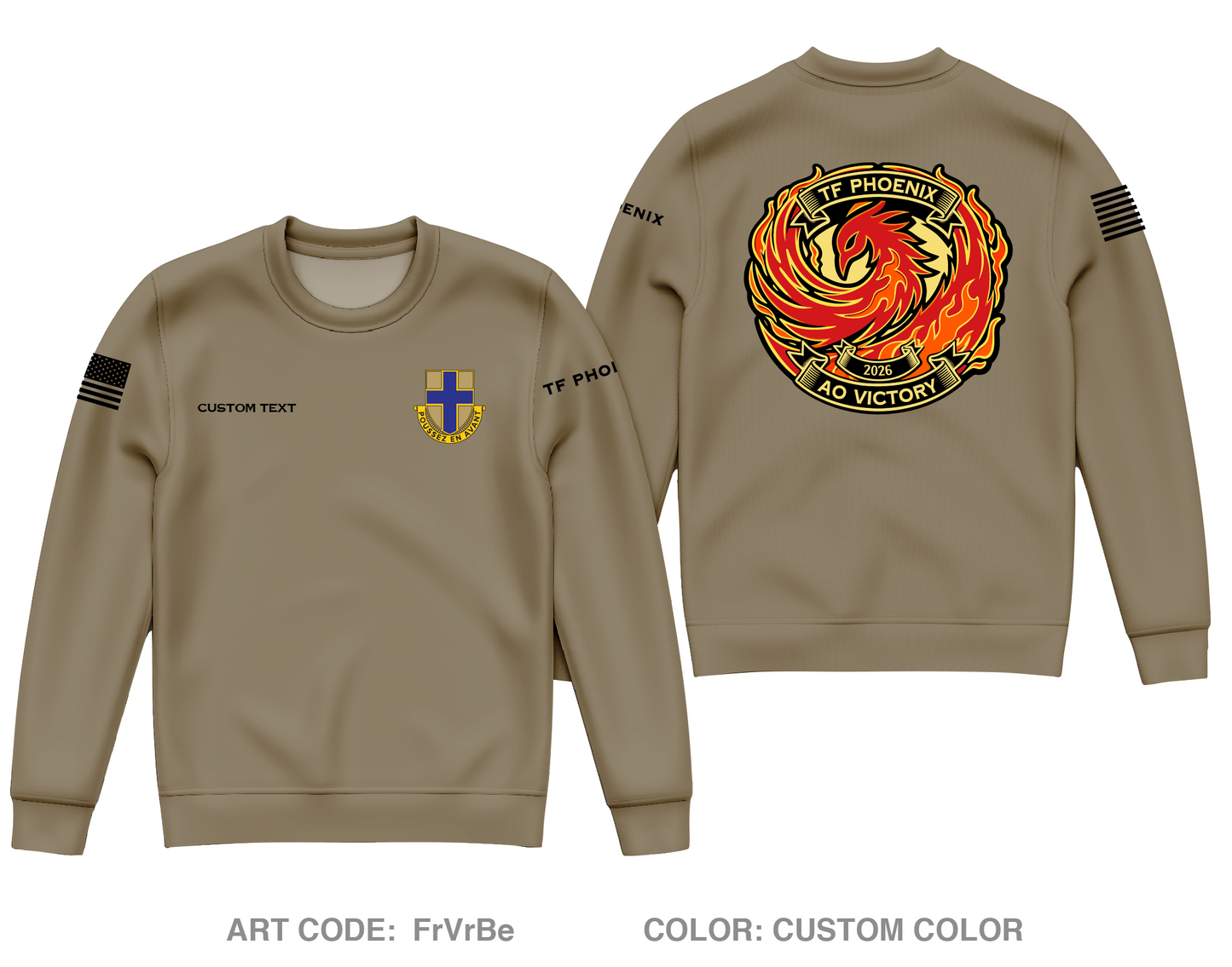 CUSTOM TF-Phoenix Core Men's Crewneck Performance Sweatshirt - FrVrBe