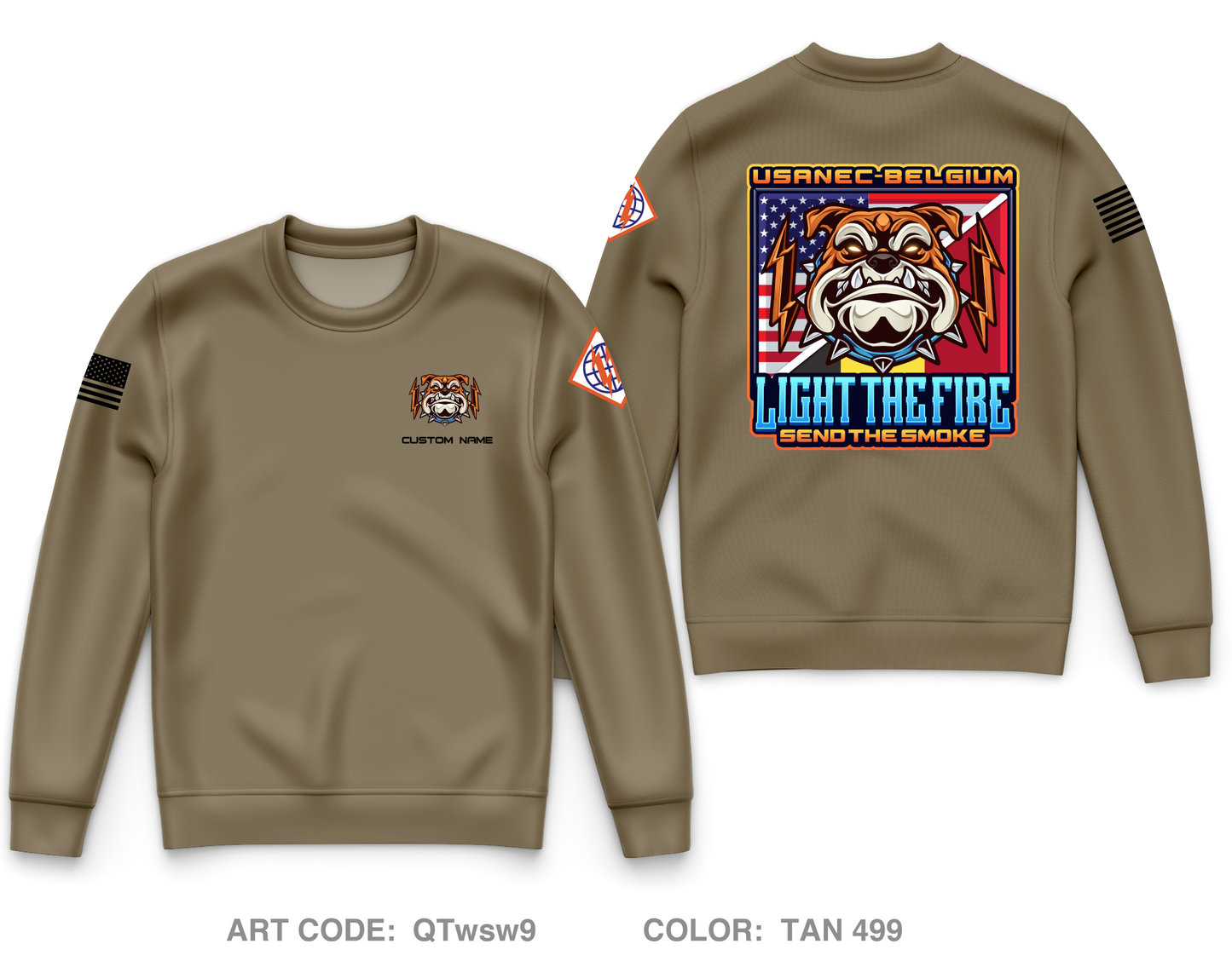 Custom USASA-Belgium Core Men's Crewneck Performance Sweatshirt - QTwsw9