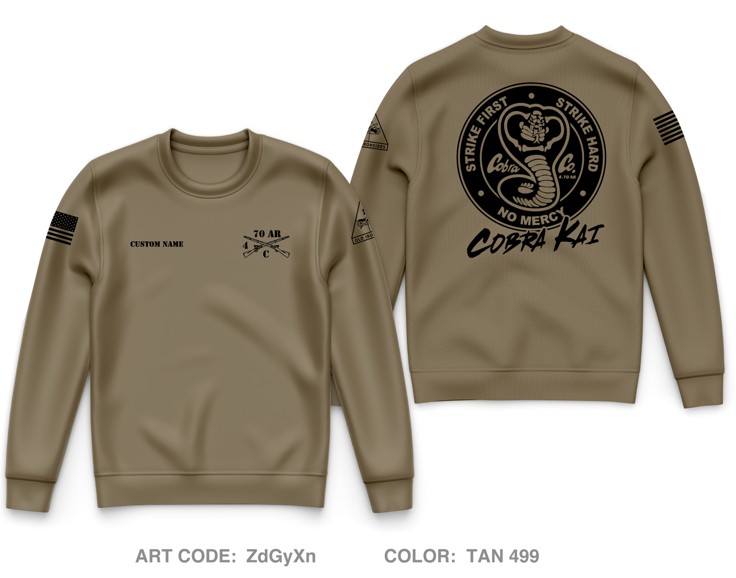 CUSTOM C Co, 4-70 AR, 1/1 AD Core Men's Crewneck Performance Sweatshirt - ZdGyXn