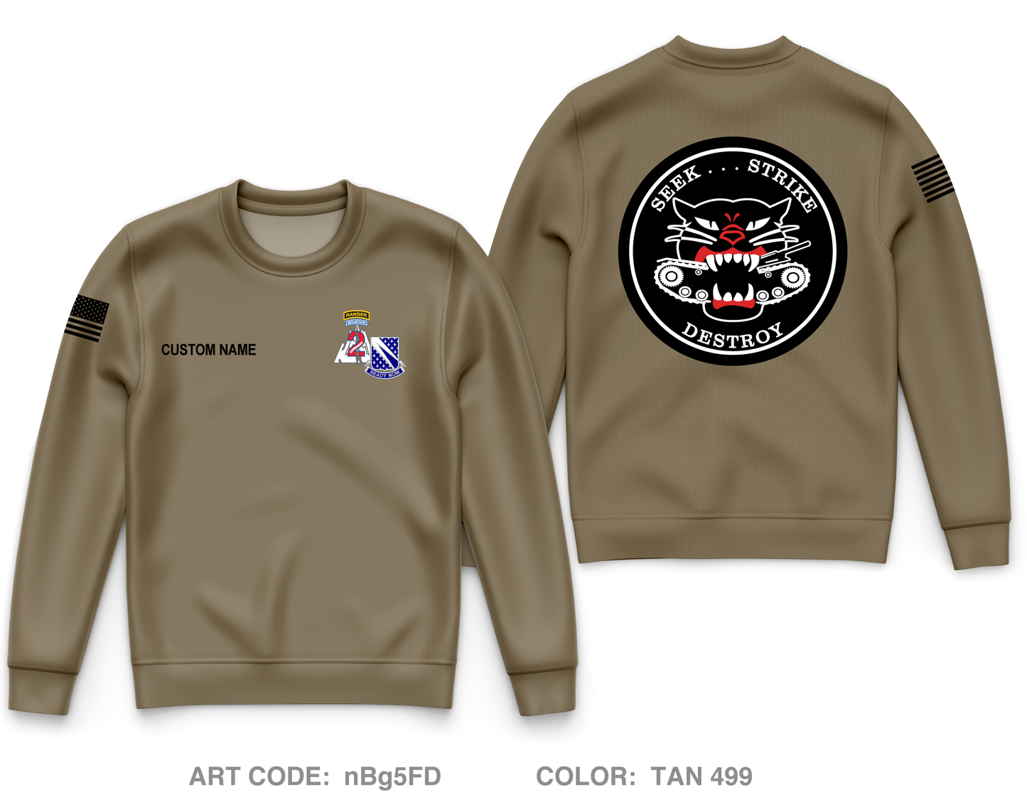 HHT 1-89 CAV Core Men's Crewneck Performance Sweatshirt - nBg5FD