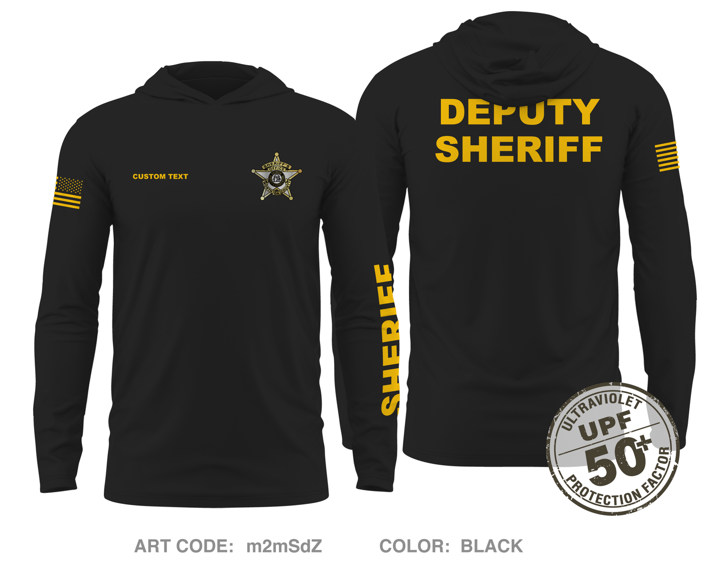 WCSO Core Men's UPF 50+ Hooded Performance LS Tee - m2mSdZ