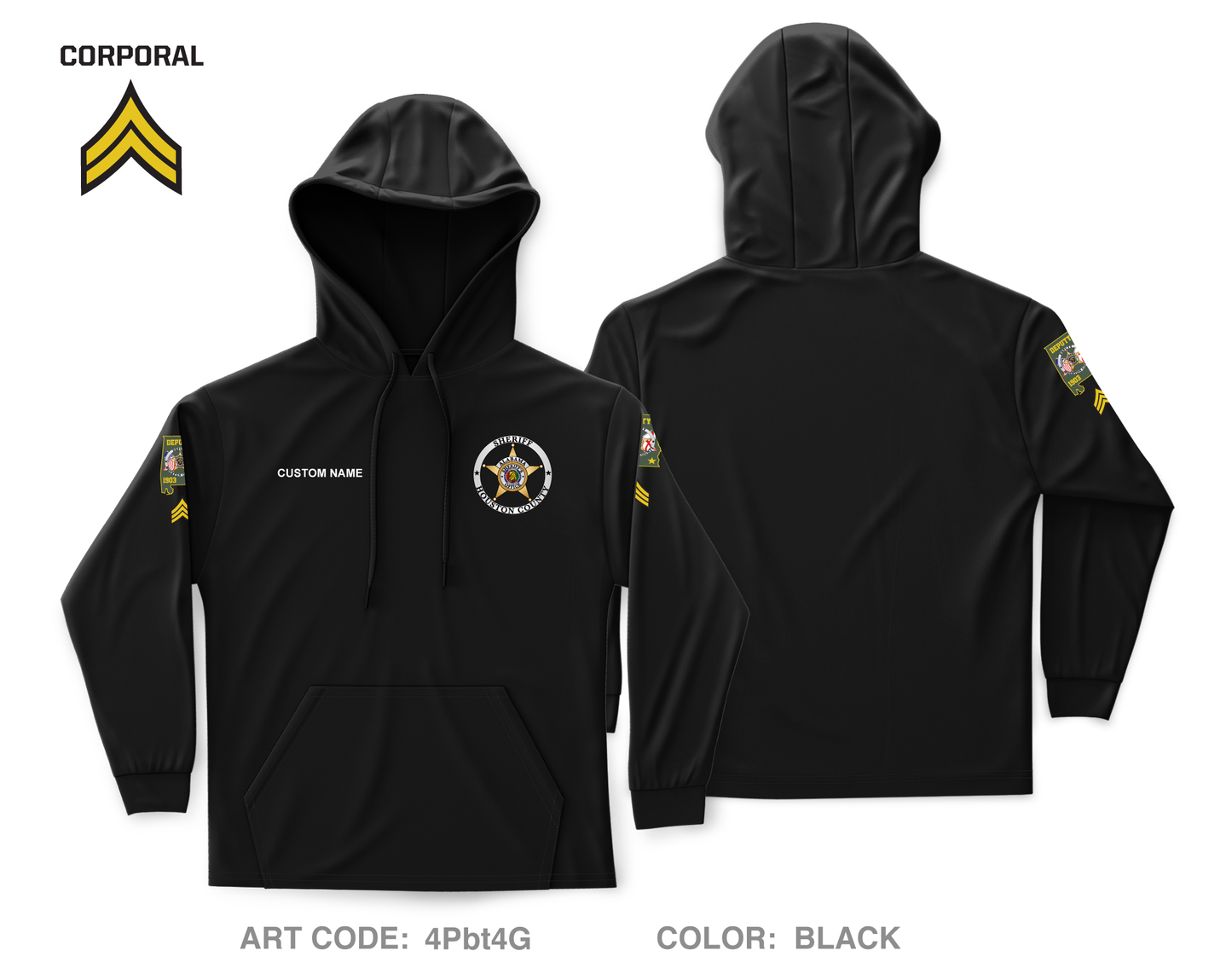 CUSTOM Houston County Sheriffs Department Core Men's Hooded Performance Sweatshirt - 4Pbt4G_CORP